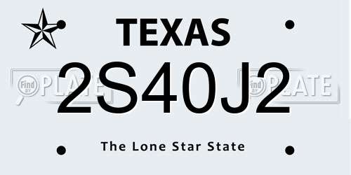 2S40J2 Texas License Plate