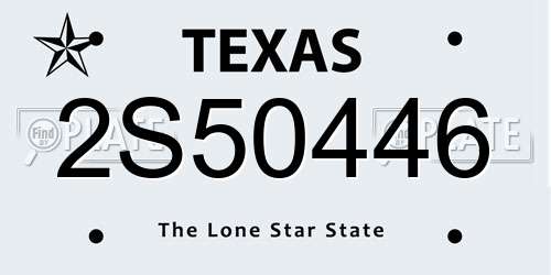 2S50446 Texas License Plate