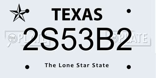 2S53B2 Texas License Plate
