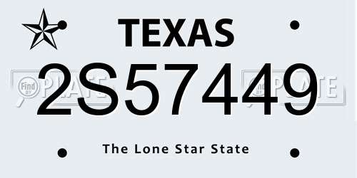 2S57449 Texas License Plate