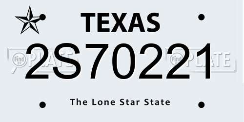 2S70221 Texas License Plate
