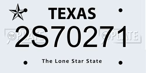 2S70271 Texas License Plate