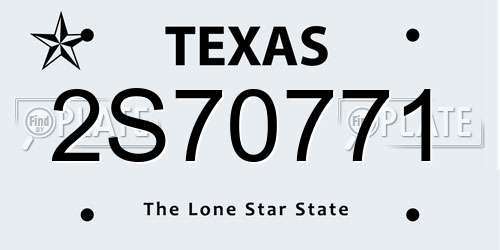 2S70771 Texas License Plate
