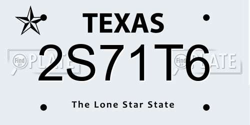 2S71T6 Texas License Plate