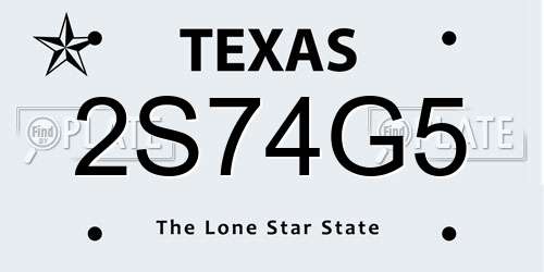 2S74G5 Texas License Plate