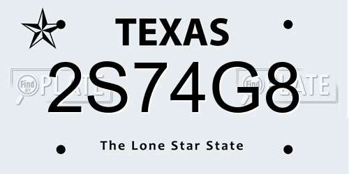 2S74G8 Texas License Plate
