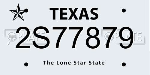 2S77879 Texas License Plate