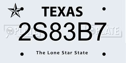 2S83B7 Texas License Plate