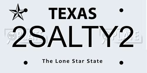 2SALTY2 Texas License Plate
