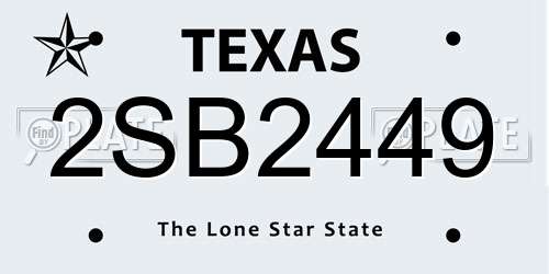 2SB2449 Texas License Plate