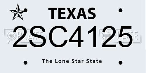 2SC4125 Texas License Plate