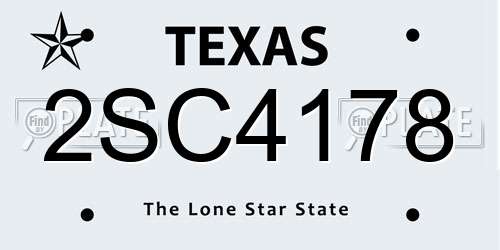 2SC4178 Texas License Plate