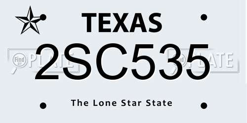 2SC535 Texas License Plate