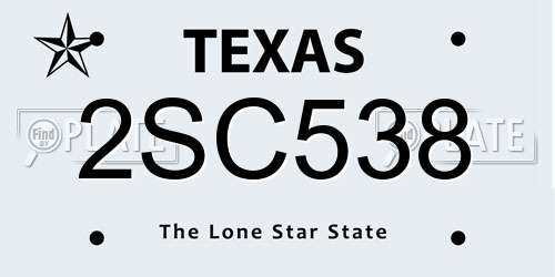 2SC538 Texas License Plate