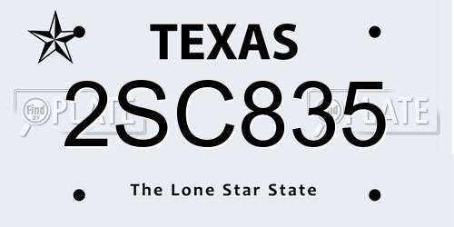 2SC835 Texas License Plate