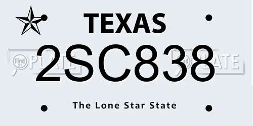 2SC838 Texas License Plate