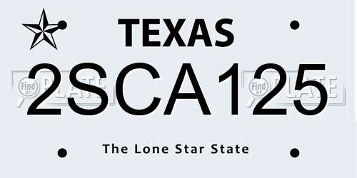 2SCA125 Texas License Plate