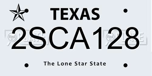2SCA128 Texas License Plate