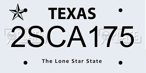 2SCA175 Texas License Plate