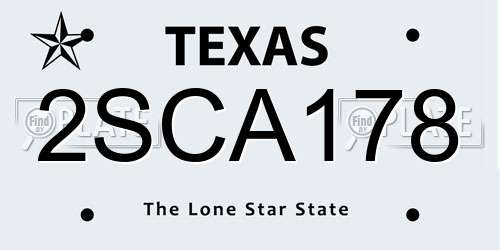 2SCA178 Texas License Plate