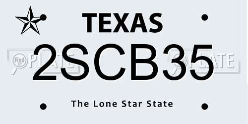 2SCB35 Texas License Plate