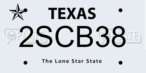 2SCB38 Texas License Plate