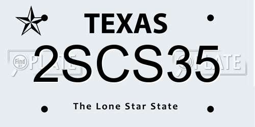 2SCS35 Texas License Plate