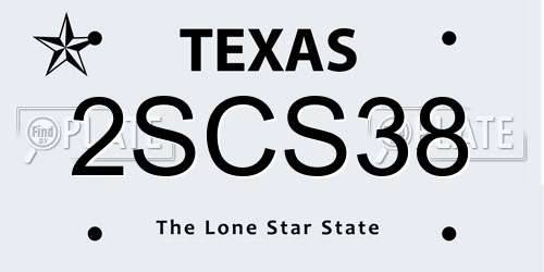 2SCS38 Texas License Plate