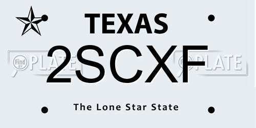 2SCXF Texas License Plate