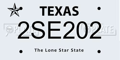 2SE202 Texas License Plate