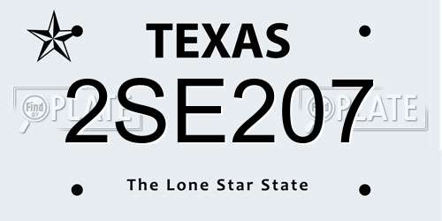 2SE207 Texas License Plate