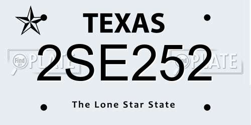 2SE252 Texas License Plate