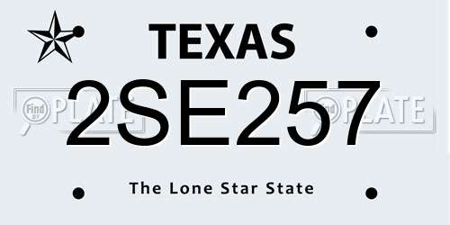 2SE257 Texas License Plate