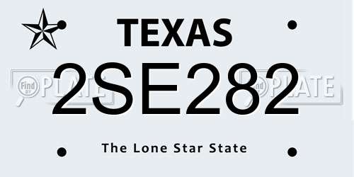 2SE282 Texas License Plate