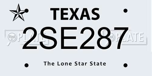 2SE287 Texas License Plate