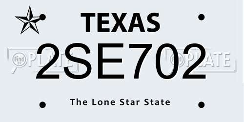 2SE702 Texas License Plate