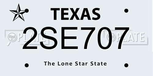 2SE707 Texas License Plate