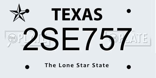 2SE757 Texas License Plate
