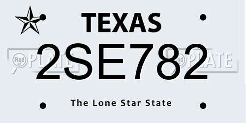2SE782 Texas License Plate
