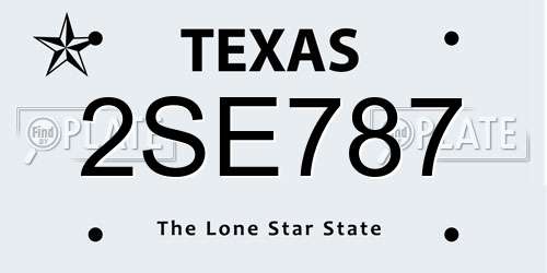 2SE787 Texas License Plate