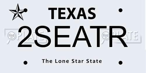 2SEATR Texas License Plate