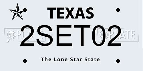 2SET02 Texas License Plate