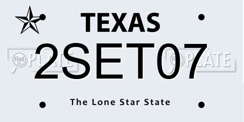 2SET07 Texas License Plate