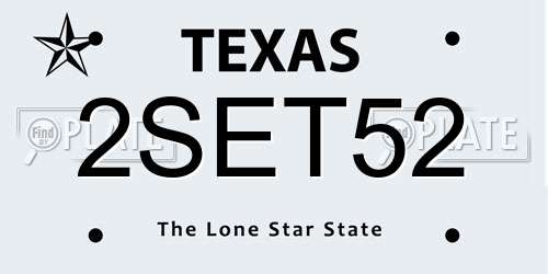 2SET52 Texas License Plate