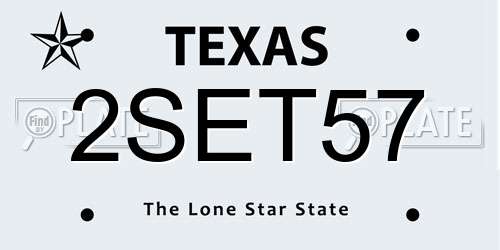 2SET57 Texas License Plate