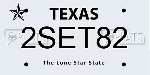 2SET82 Texas License Plate