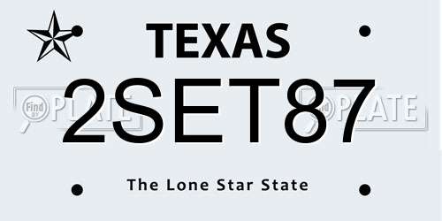 2SET87 Texas License Plate