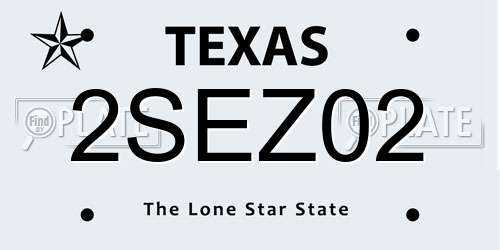 2SEZ02 Texas License Plate