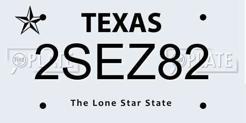 2SEZ82 Texas License Plate
