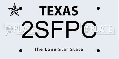 2SFPC Texas License Plate